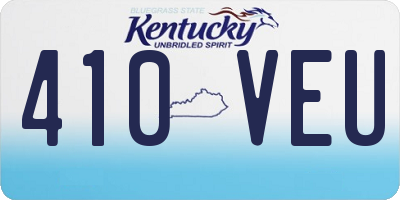 KY license plate 410VEU