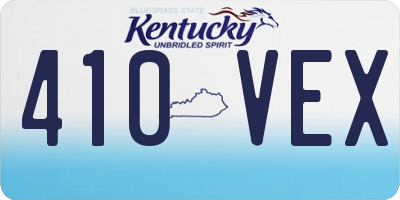 KY license plate 410VEX