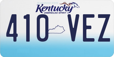 KY license plate 410VEZ