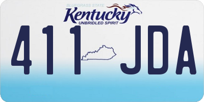 KY license plate 411JDA