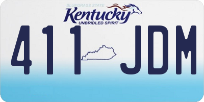 KY license plate 411JDM