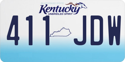 KY license plate 411JDW