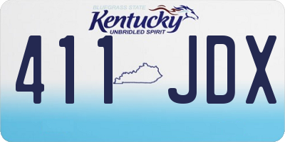 KY license plate 411JDX