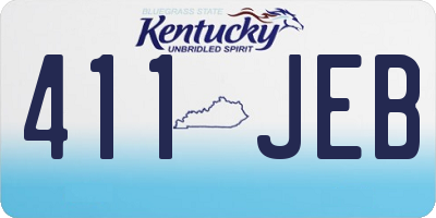 KY license plate 411JEB