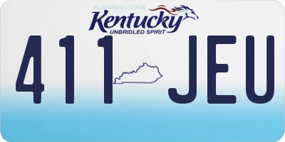 KY license plate 411JEU