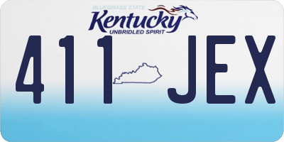 KY license plate 411JEX