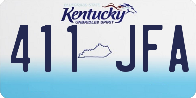 KY license plate 411JFA