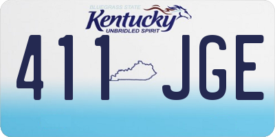 KY license plate 411JGE