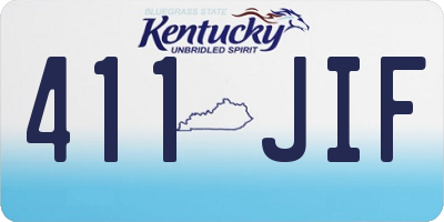 KY license plate 411JIF
