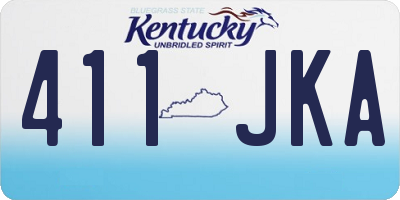 KY license plate 411JKA