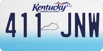 KY license plate 411JNW