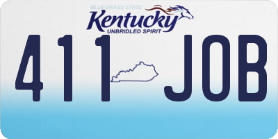 KY license plate 411JOB