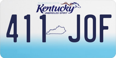 KY license plate 411JOF