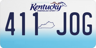 KY license plate 411JOG