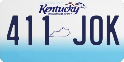 KY license plate 411JOK