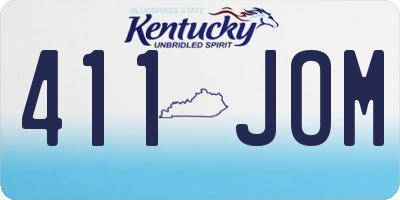 KY license plate 411JOM
