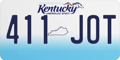KY license plate 411JOT