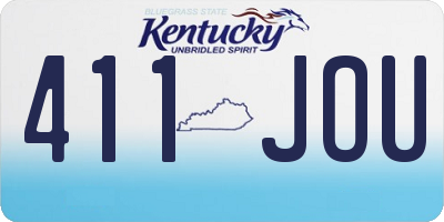 KY license plate 411JOU