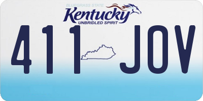 KY license plate 411JOV