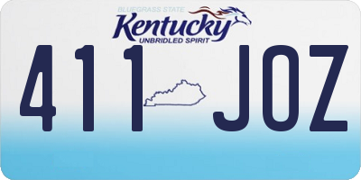 KY license plate 411JOZ