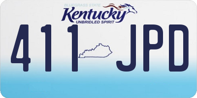 KY license plate 411JPD