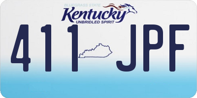 KY license plate 411JPF