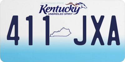 KY license plate 411JXA