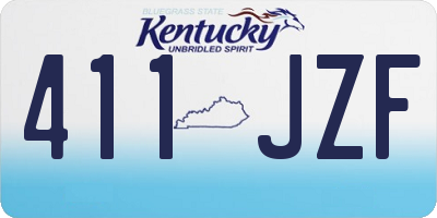 KY license plate 411JZF