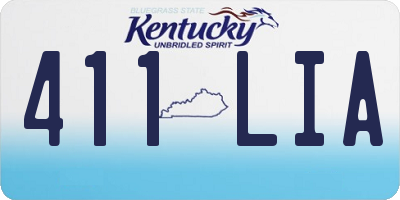 KY license plate 411LIA