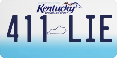 KY license plate 411LIE