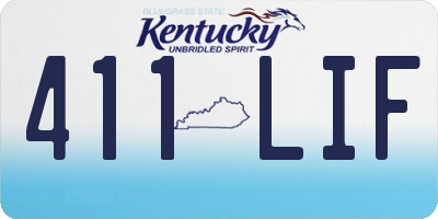 KY license plate 411LIF