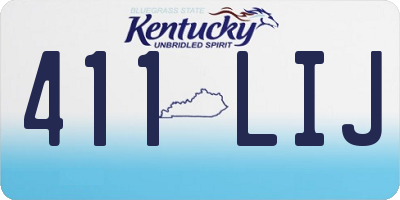 KY license plate 411LIJ