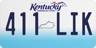 KY license plate 411LIK