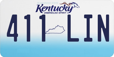 KY license plate 411LIN