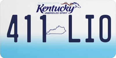 KY license plate 411LIO