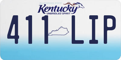 KY license plate 411LIP