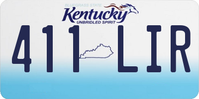 KY license plate 411LIR