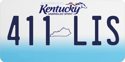KY license plate 411LIS