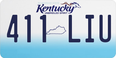 KY license plate 411LIU