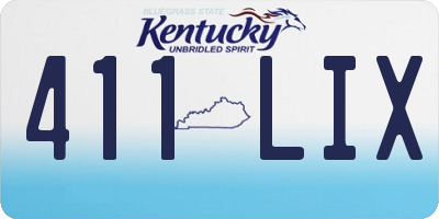 KY license plate 411LIX