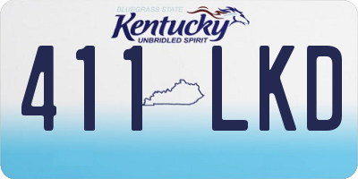 KY license plate 411LKD
