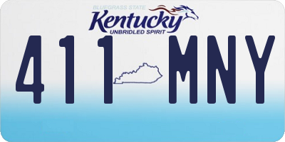 KY license plate 411MNY