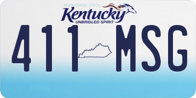 KY license plate 411MSG