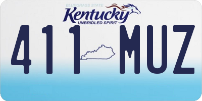 KY license plate 411MUZ