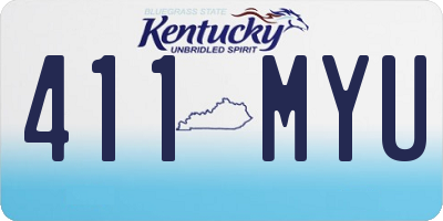 KY license plate 411MYU