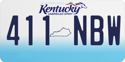 KY license plate 411NBW