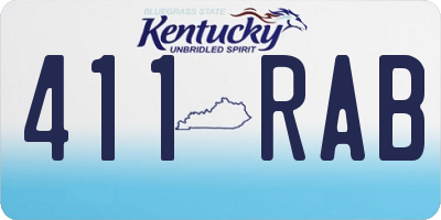 KY license plate 411RAB