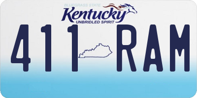 KY license plate 411RAM