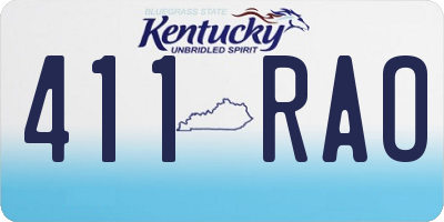 KY license plate 411RAO
