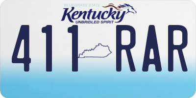 KY license plate 411RAR